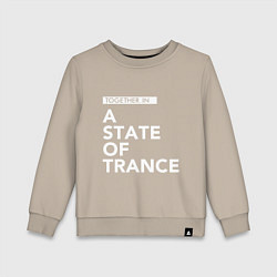 Свитшот хлопковый детский Together in A State of Trance, цвет: миндальный