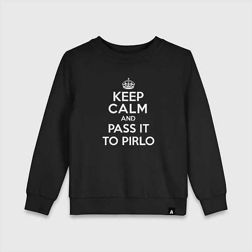 Детский свитшот Keep Calm & Pass It To Pirlo / Черный – фото 1