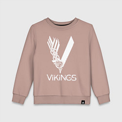 Свитшот хлопковый детский Vikings, цвет: пыльно-розовый