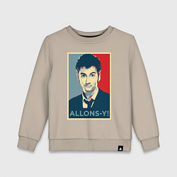Свитшот хлопковый детский Allons-y Poster, цвет: миндальный