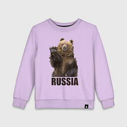 Свитшот хлопковый детский Russia: Poly Bear, цвет: лаванда