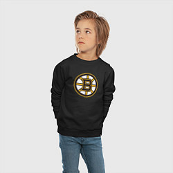 Свитшот хлопковый детский Boston Bruins, цвет: черный — фото 2