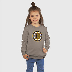 Свитшот хлопковый детский Boston Bruins, цвет: утренний латте — фото 2