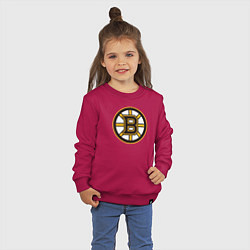 Свитшот хлопковый детский Boston Bruins, цвет: маджента — фото 2