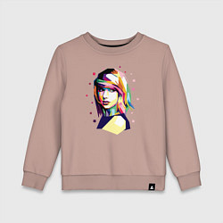 Свитшот хлопковый детский Taylor Swift Art, цвет: пыльно-розовый