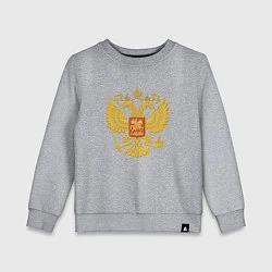 Свитшот хлопковый детский Герб России: золото, цвет: меланж