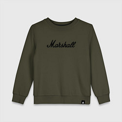 Свитшот хлопковый детский Marshall logo, цвет: хаки