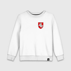 Свитшот хлопковый детский Погоня: герб, цвет: белый
