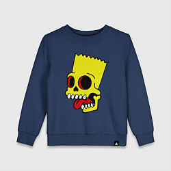 Свитшот хлопковый детский Bart Skull, цвет: тёмно-синий