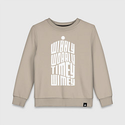 Свитшот хлопковый детский Talk Whovian To Me, цвет: миндальный