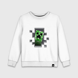 Свитшот хлопковый детский Creeper Inside, цвет: белый