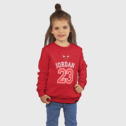 Свитшот хлопковый детский Jordan 23, цвет: красный — фото 2