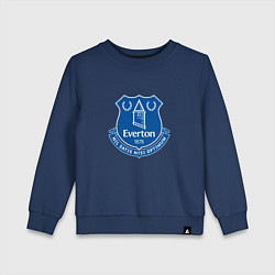 Свитшот хлопковый детский Эвертон logo - nil satis nisi optimum, цвет: тёмно-синий
