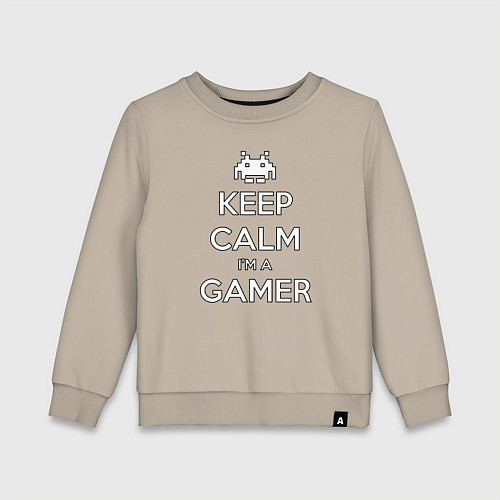 Детский свитшот Keep Calm im a Gamer / Миндальный – фото 1