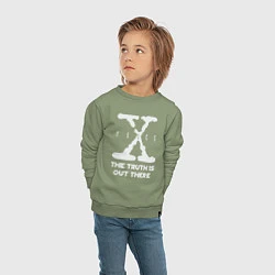 Свитшот хлопковый детский X-Files: Truth is out there, цвет: авокадо — фото 2