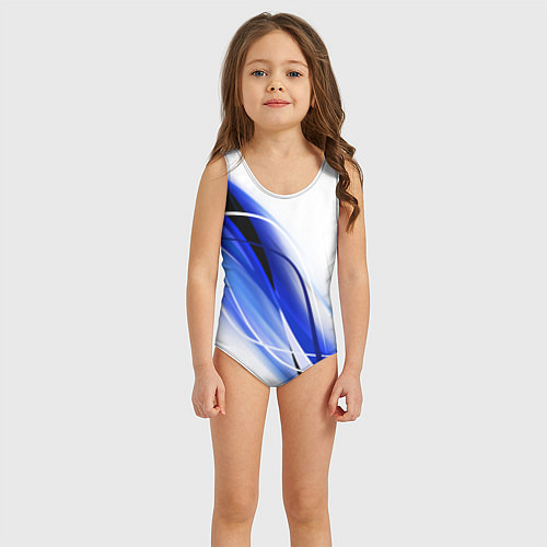 Детский купальник GEOMETRY STRIPES BLUE / 3D-принт – фото 3