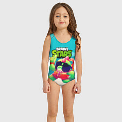 Купальник для девочки Базз Buzz Brawl Stars пляж, цвет: 3D-принт — фото 2
