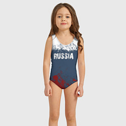 Купальник для девочки Россия - краски, цвет: 3D-принт — фото 2