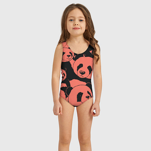 Детский купальник С красными пандами / 3D-принт – фото 3