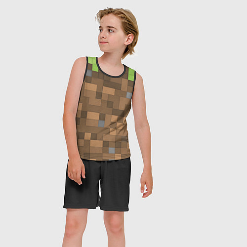 Детская майка без рукавов Minecraft камуфляж / 3D-Черный – фото 3