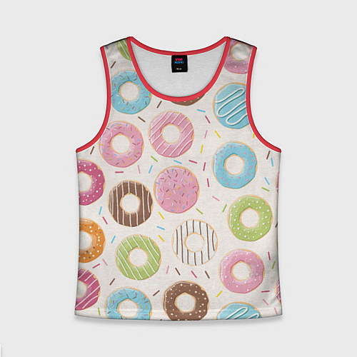 Детская майка без рукавов Пончики Donuts / 3D-Красный – фото 1