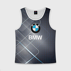 Майка-безрукавка детская BMW Logo, цвет: 3D-белый