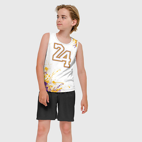 Детская майка без рукавов Коби Брайант Lakers 24 / 3D-Белый – фото 3