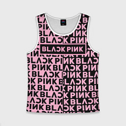 Майка-безрукавка детская Blackpink - pink text, цвет: 3D-белый