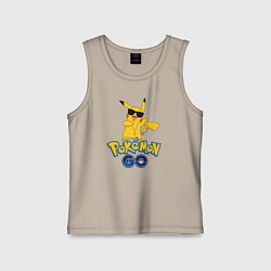Майка детская хлопок Pokemon GO, цвет: миндальный