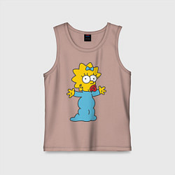 Майка детская хлопок Maggie Simpson, цвет: пыльно-розовый