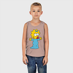 Майка детская хлопок Maggie Simpson, цвет: пыльно-розовый — фото 2