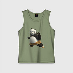 Майка детская хлопок Кунг фу Панда, цвет: авокадо