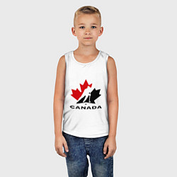 Майка детская хлопок Canada, цвет: белый — фото 2