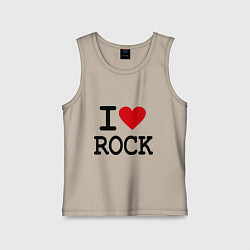 Майка детская хлопок I love Rock, цвет: миндальный