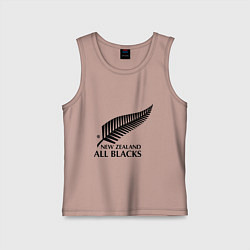 Майка детская хлопок New Zeland: All blacks, цвет: пыльно-розовый
