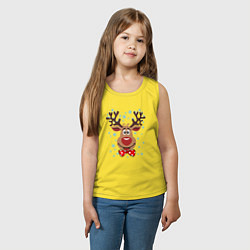 Майка детская хлопок Рождественский олень, цвет: желтый — фото 2