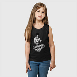 Майка детская хлопок Брюс Ли Dj, цвет: черный — фото 2