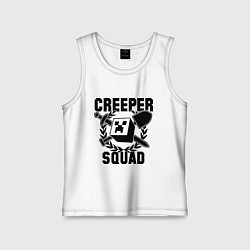 Майка детская хлопок Creeper Squad, цвет: белый