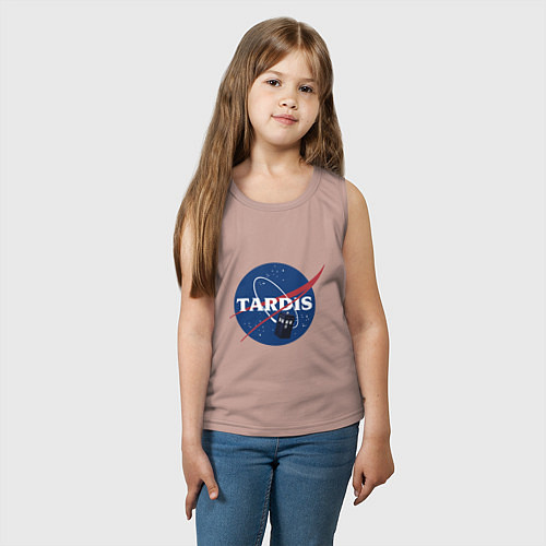 Детская майка Tardis NASA / Пыльно-розовый – фото 3