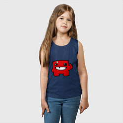 Майка детская хлопок Super Meat Boy, цвет: тёмно-синий — фото 2