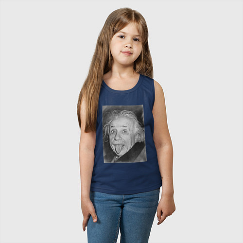 Детская майка Энштейн дурачится / Тёмно-синий – фото 3