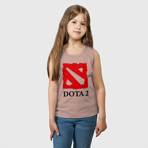 Детская майка Dota 2: Logo / Пыльно-розовый – фото 3