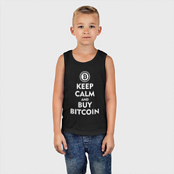 Майка детская хлопок Keep Calm & Buy Bitcoin, цвет: черный — фото 2