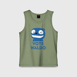 Майка детская хлопок Vote Waldo, цвет: авокадо