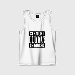 Майка детская хлопок Straight Outta Primorsk, цвет: белый