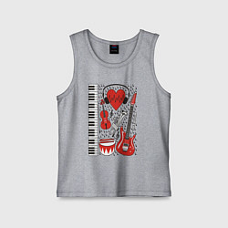 Майка детская хлопок Истинный меломан, цвет: меланж