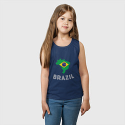 Майка детская хлопок Brazil Country, цвет: тёмно-синий — фото 2