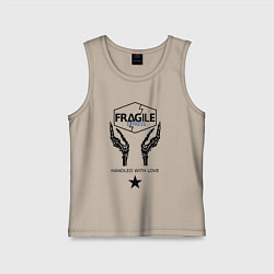 Майка детская хлопок Fragile Express, цвет: миндальный