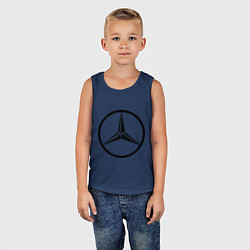 Майка детская хлопок Mercedes-Benz logo, цвет: тёмно-синий — фото 2