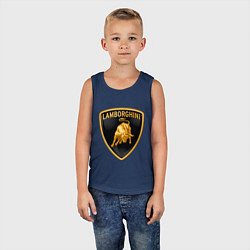 Майка детская хлопок Lamborghini logo, цвет: тёмно-синий — фото 2